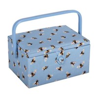 "Groves NäHkorb \"Bienenschwarm\" (Blau/ 26 X 19 X 14,5 Cm) NäHkasten Korb"