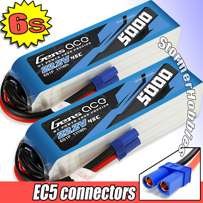 トイガン AC08 Li-ion BATTERY 22V 5000mAh 2 Gens Ace 5000mAh 22.2V 45C 6S Lipo Batteries EC5 Plug