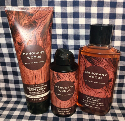 NEW Piece Men's MAHOGANY WOODS Spray 3-in-1 Cream Set Bath