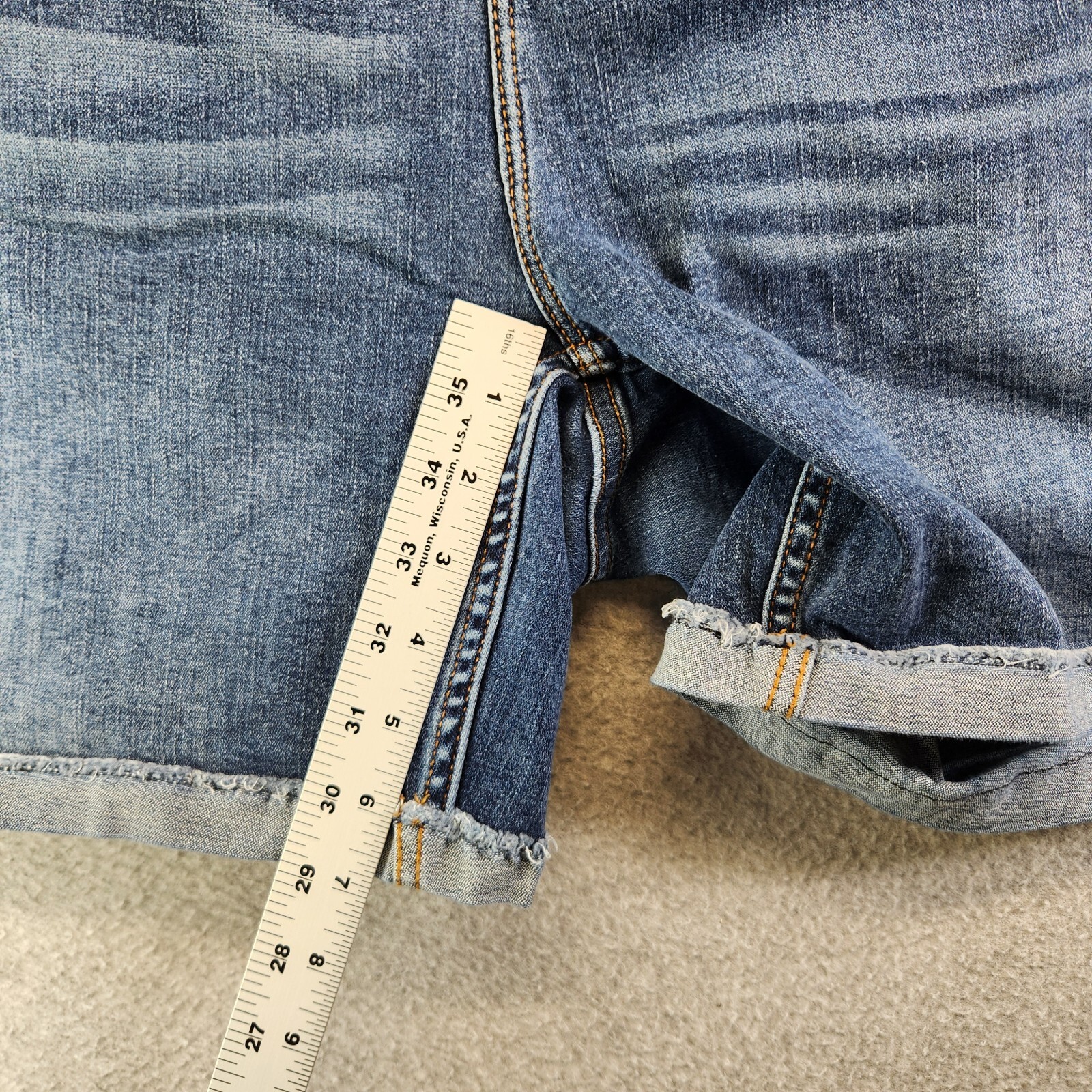 Vigoss Shorts Womens 24 Blue Cut Off Cuffed High Rise Marley Jean Whiskered