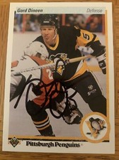 1990-91 Upper Deck Gord Dineen Auto Penguins