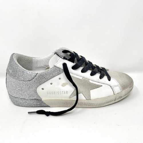 Golden Goose Women Superstar Sneaker White Leather Silver Glitter EU 36 US 6 - Picture 2 of 11