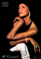 1973 M. GERARD JEWELRY PRINT AD, RINGS, BRACELET, NECKLACE, DIAMONDS,  PRINT AD