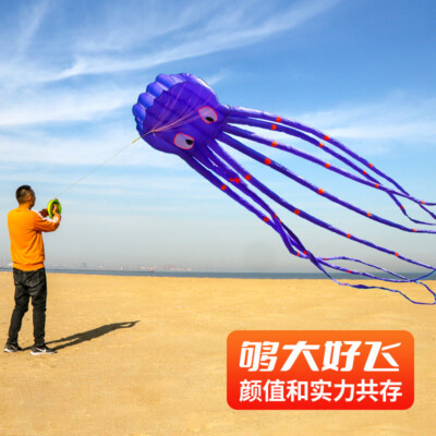 3D 26ft 8m Single Line purple Octopus Power Sport huge soft Kite Outdoor Toy US