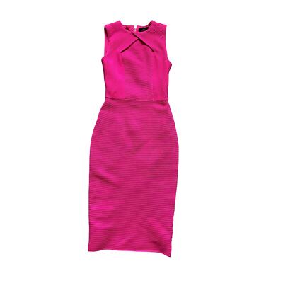Ted Baker Women's Pink Folded Neck Sleeveless Tarala Bodycon Knit Midi Dress  - 1 | eBay