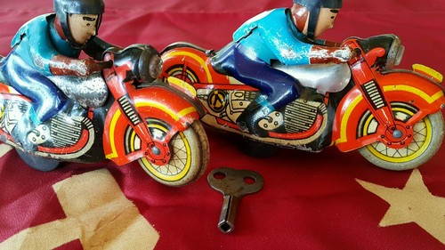 VINTAGE MOTORCYCLE RIDER BIKER 60's WIND UP TOY LENINGRADSKI ZAVOD SOVIET CCCP - Picture 19 of 24