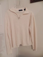 Karen Scott Petites Size Large Cream White Sweater, 100 Acrylic