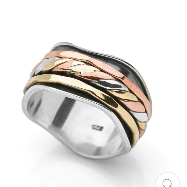 Solid 925 Sterling Silver Spinner Ring Handmade Jewelry Gift For