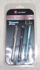 Link Depot Touchscreen Stylus 3-Pack NEW LD-STYS-3Pack Silver-Black-Blue