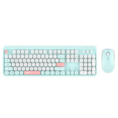 ABKO WKM01 Retro Wireless Keyboard & Mouse Combo Set [Mint]  Korean English