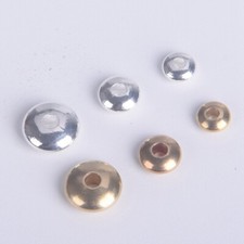 Flat Round Rondelle 5mm 6mm 8mm Solid Brass Metal Loose Spacer Crafts Beads Lo