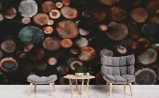 3D Wood Texture Scenery Dark Self-adhesive Removable Wallpaper Murals Wall