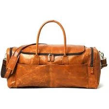 Leather Duffel Bags for Men Overnight and Women 24" Full Grain Leather Travel