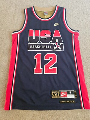 RARE Nike John Stockton Blue Dream Team USA 1992 Olympics Jersey