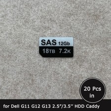 20pc of 18TB SAS 7.2K caddy label sticker for Dell G12 G13 2.5/3.5 SFF/LFF tray