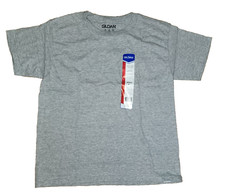 NEW Gildan Youth Heavy Cotton Pre-Shrunk Cotton Crew-Neck Gray T-Shirt Size S