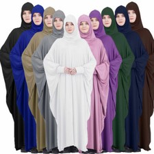 Hooded Abaya Muslim Women Long Maxi Dress Islamic Prayer Robe Kaftan Arab