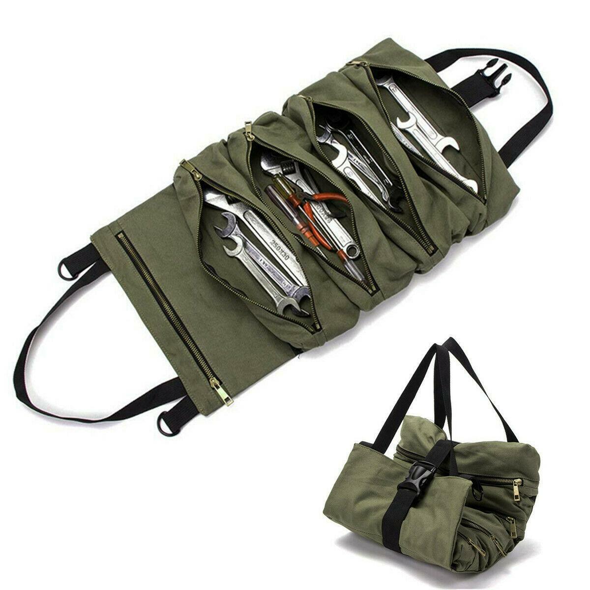 Tool Organizer Roll Up Bag Carrier Zipper Hanging Pack Oxford Cloth Waterproof