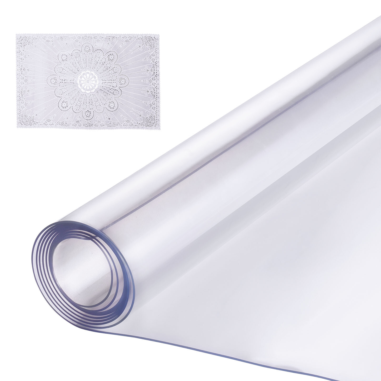 Nappe de table transparente VEVOR en PVC Premium 1.5 mm d'épaisseur rectangulaire