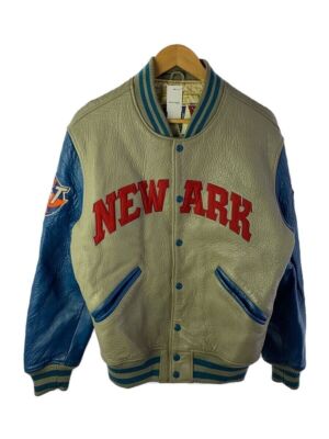 ジャケット・アウター archive vintage leather stadium jacket 90s Archive Leather Sleeve Wool Stadium Varsity Jacket size