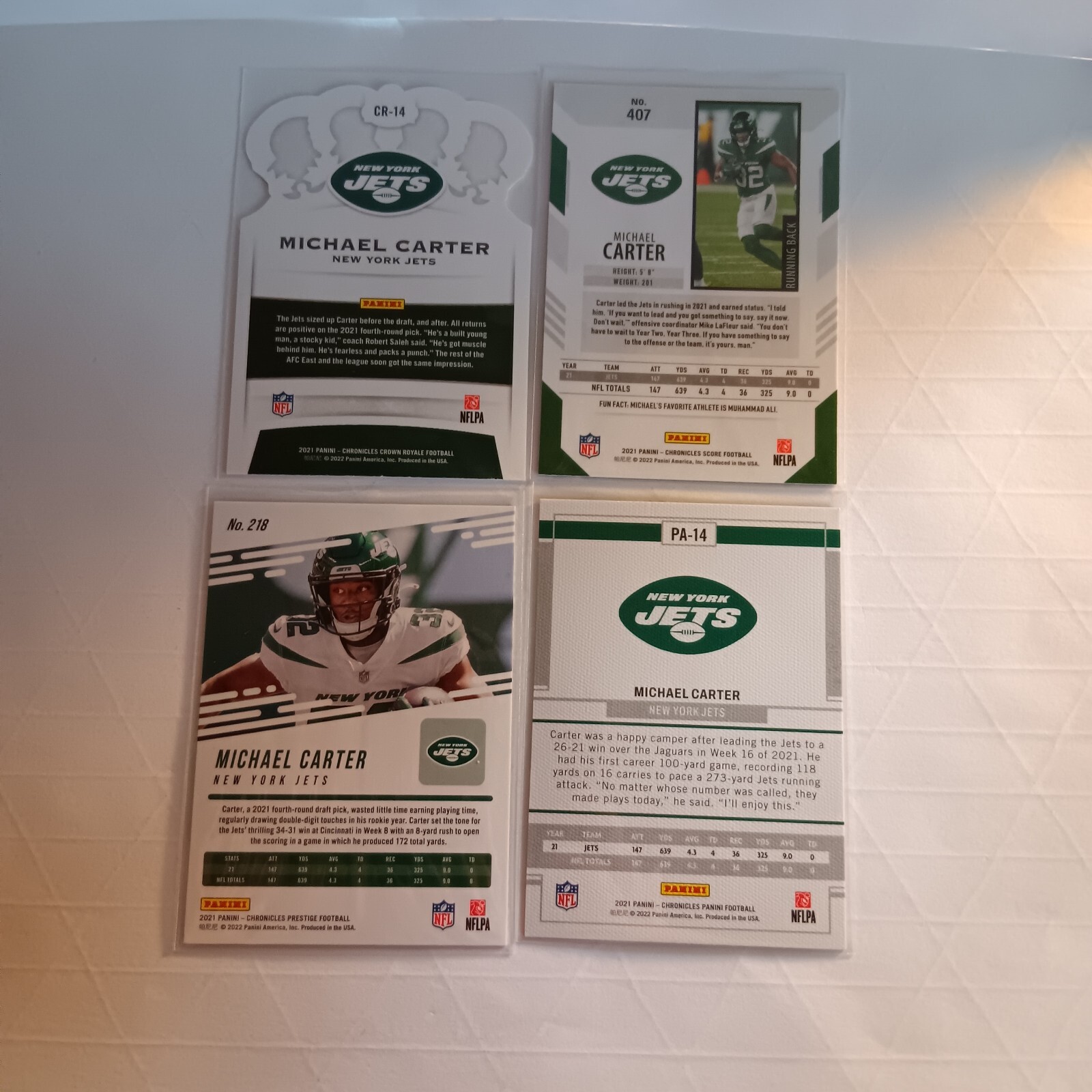 Nfl Panini Trading Cards 4x Michael Carter Lot/Bulk, Jets, RC,Insert eBay