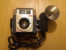 Antique Kodak Brownie Starmeter Retro Box Camera w/ Flash Attachment  Strap
