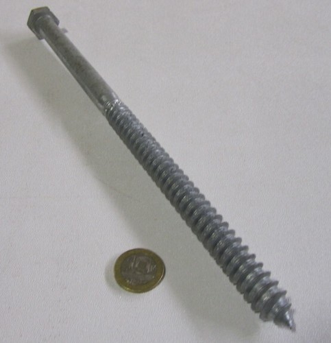 Galvanized Hex Head Lag Screw 5/8" Threads x 12.0" Length, 3 pcs - Picture 11 of 11