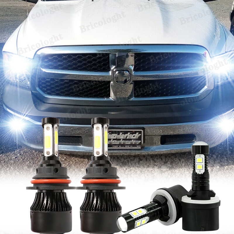 For Dodge Ram 3500 2013-2018 Led Headlights 20000LM 9005 High Beam H11 Low Beam 9145 Fog Light Led Bulbs 6pc - Walmart Supplies