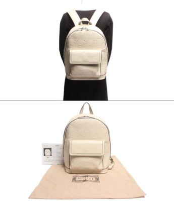 GUCCI Backpack with Silver Hardware 658579 493075 Women's White