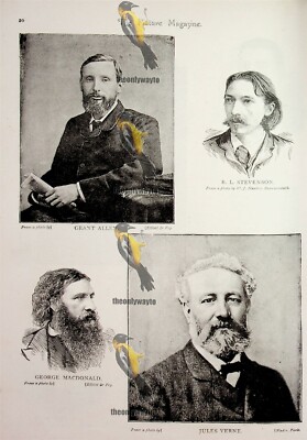 R L Stevenson, Jules Verne & Victorian Novelists, Book Illustration, 1893