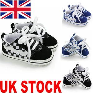 Uk Baby Infant Kids Canvas Sneakers Baby Boy Girl Soft Sole Crib