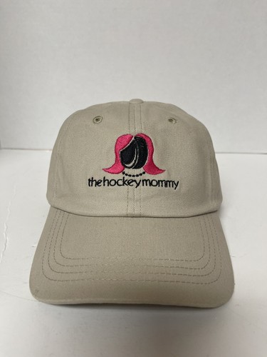 The Hockey Mommy Womens Hat Beige Twill Classic Strapback Baseball Cap NWT. - 第 1/4 張圖片