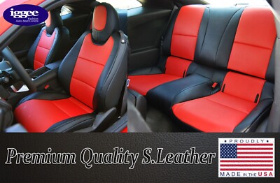 FOR 2010~2015 CHEVY CAMARO COUPE IGGEE CUSTOM MADE FIT FRONT & REAR SEAT COVERS