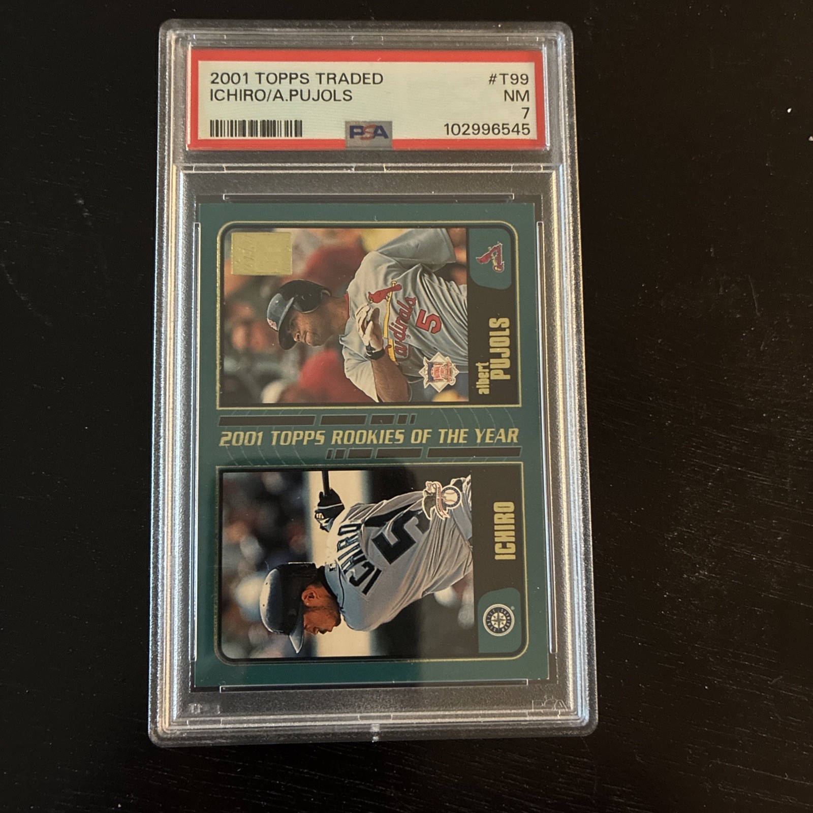 2001 Topps Traded Ichiro/ Pujols PSA 7 NM