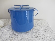 Vintage DANSK Kobenstyle Blue Enamel Soup Stock Pot with Lid Made in France
