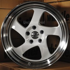 17x9 5x100 25 Offset Whistler Kr1 Machine Lip White Blade 5 Spokes 4 Wheels Set