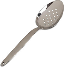 Chef Kunz Perforated Spoon 9 Inch Silver 18/10 Stainless Steel Plating, Bastin