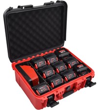 Case for Milwaukee Battery - Extra Large Hard Storage Box Large, Red