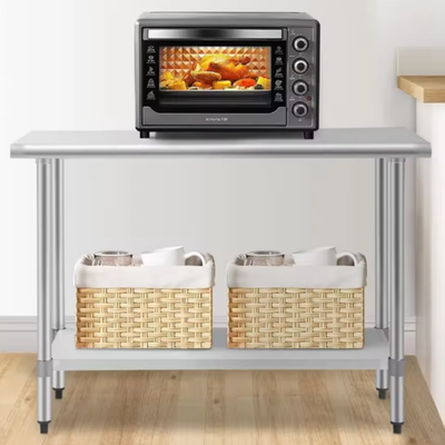 #ad #ad Heavy Duty NSF 24x36 Stainless Steel Prep Table Dual Shelf Restaurant Kitchen $189.99