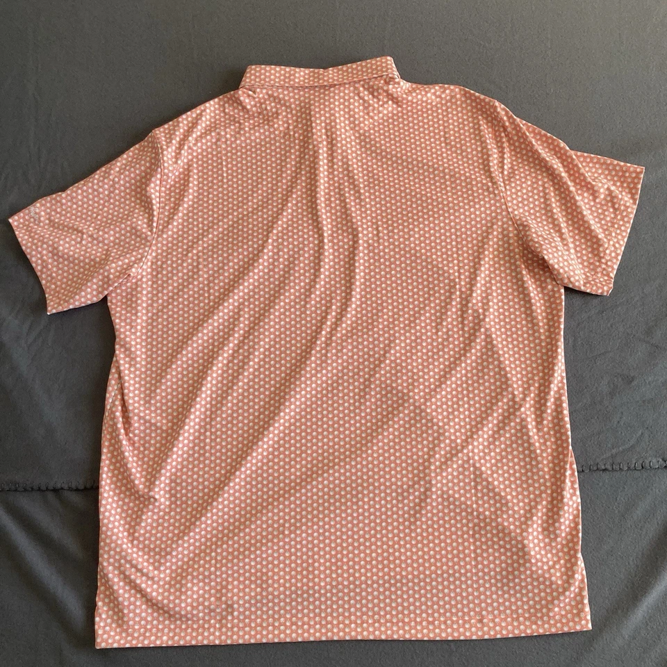 全新带标签 Walter Hagen 高尔夫 Polo 男式 2XL Coral Performance II 复古高尔夫球印花 — 第 2/4 张图片
