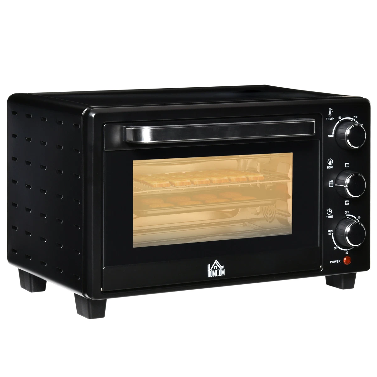 Mini Oven 21L Grill Toaster 1400W Timer Baking Tray Wire Rack Compact Black