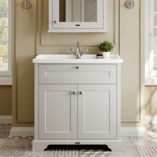Old London 800mm Floor Standing Basin Vanity Unit Traditional Cabinet Beige