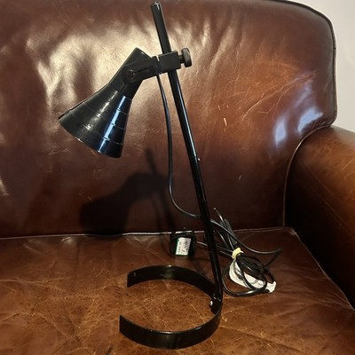 Vintage Schreibtischlampe höhen- und winkelverstellbar Metall schwarz