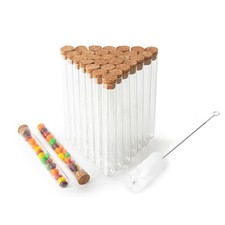 30Pcs 20Ml Glass Test Tubes 15 X 150Mm with Cork Stoppers and Brush for Scientif