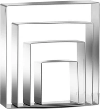 Square cookie cutters ANCKNE Stainless Steel Rectangle Biscuit Molds 