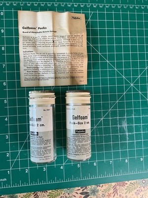 Antique Medical Upjohn Gelfoam, 1947, sealed, with paper insert- 2 for $40