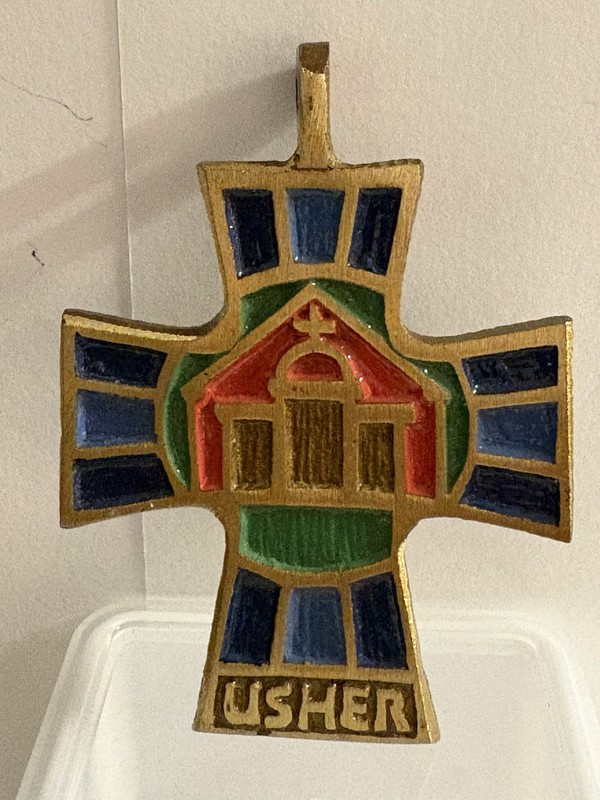 Terra Sancta Guild ~ Usher Cross Medallion Vintage Enameled Sold As Is 🙏🙏🙏