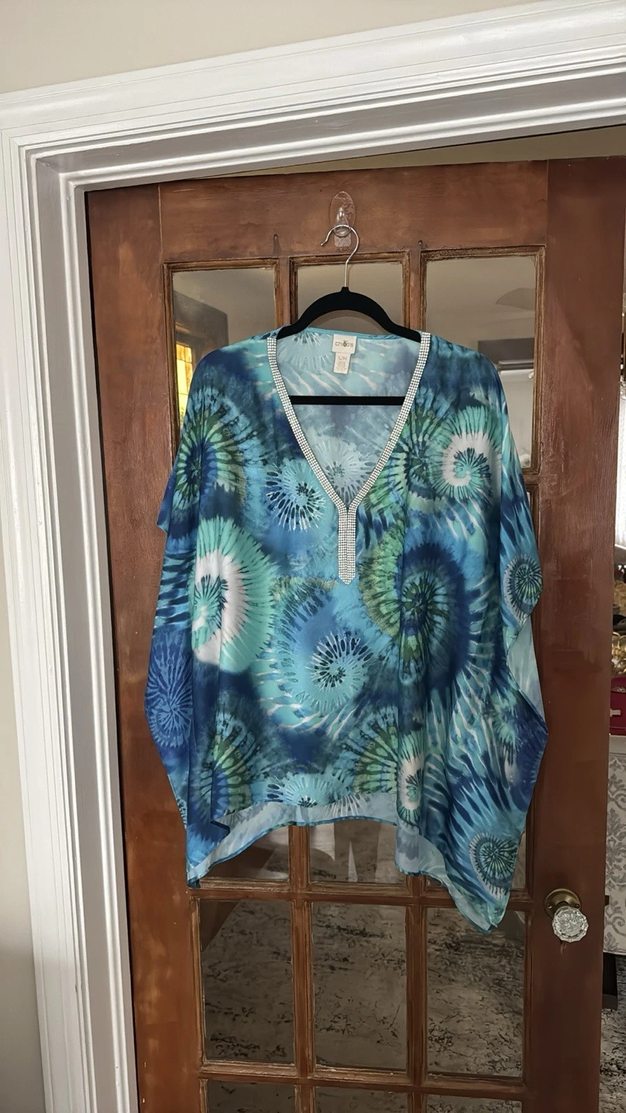Chico's Poncho Top Women's Size S/M Tiedye Swirl Devin