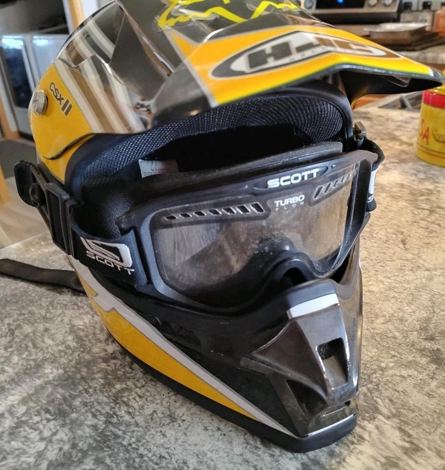 Casco HJC CS-X2 negro, blanco, amarillo gris cuchara grande  Foto 2 de 4