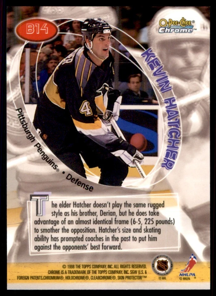 1998-99 O-Pee-Chee Chrome Board Members Kevin Hatcher #B14 - Image 2 of 2